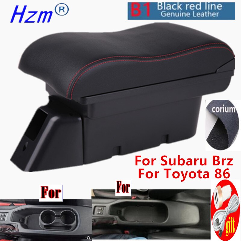 For Toyota 86 Armrest For Subaru Brz Car Armrest Box For Scion Fr-S Frs Gt86 storage box Auto parts Easy install: B1 Real Corium