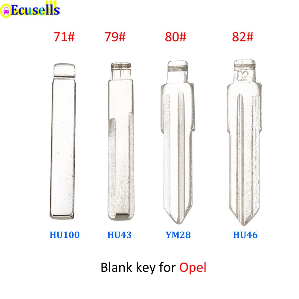 10PCS/lot Flip Remote Key Blade 71# 79# 80# 82# Car Key Blank for Vauxhall Opel HU43 HU46 HU100 YM28 Flip Key Fixed Connector