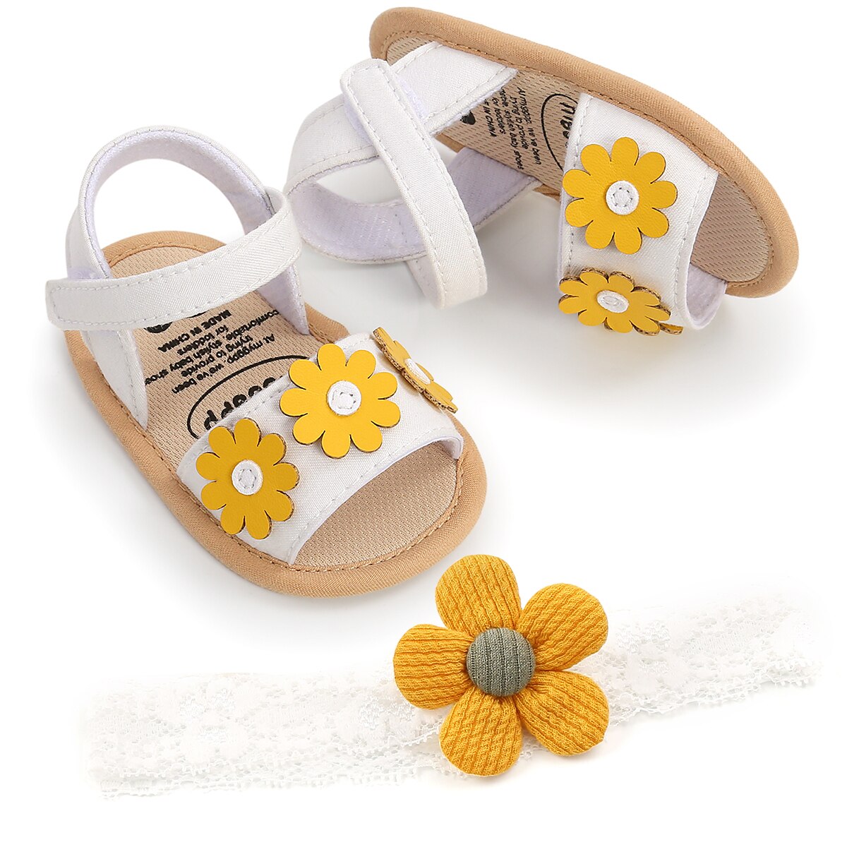 Scarpe da bambina estive con sandali a fiori per 0-18 mesi