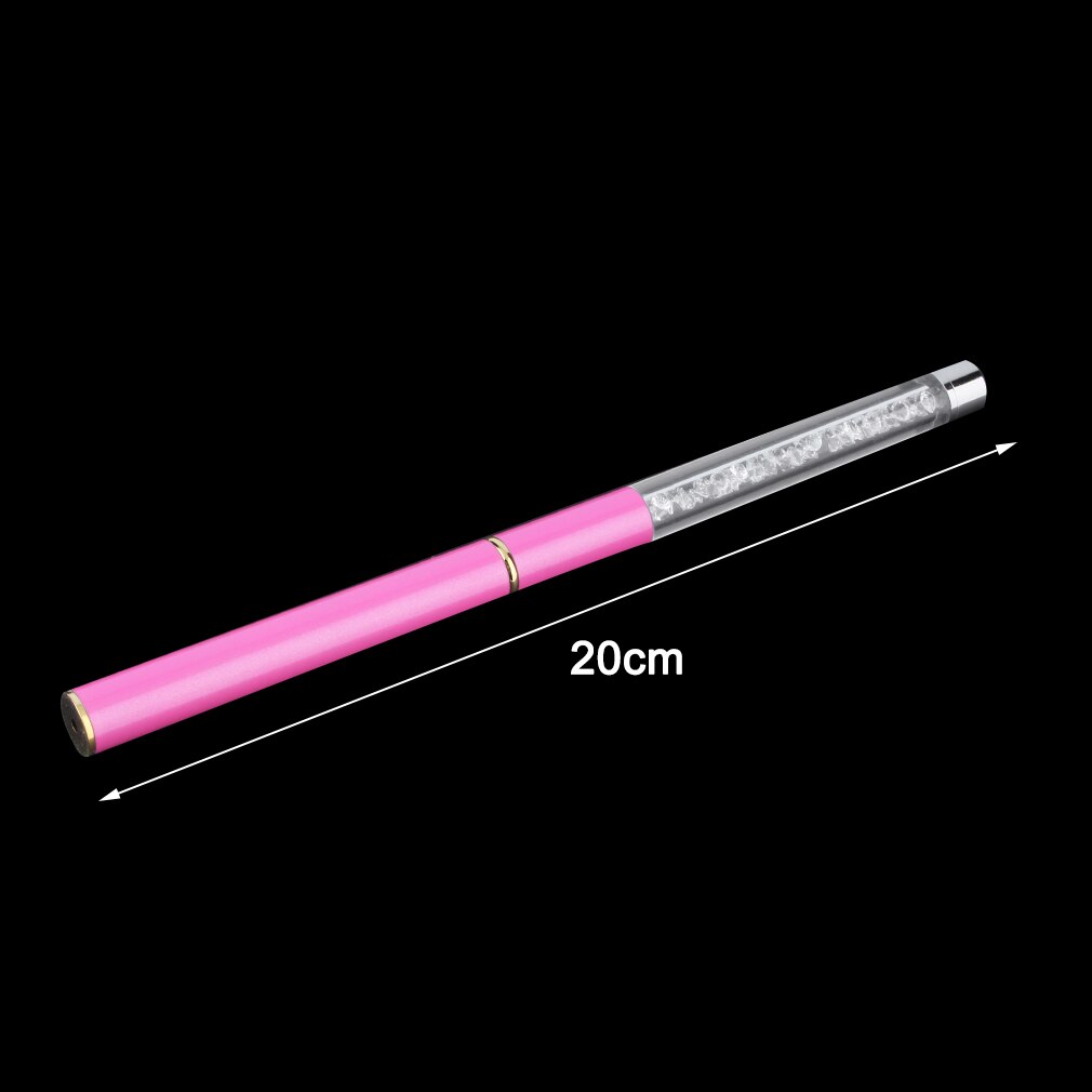 1Pc Nail Art Acryl Carving Pen Brush Nail Art Paiting Borstel Rose Red Top