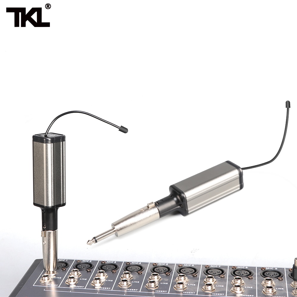 Wireless XLR Transmitter Receiver, 6.5mm Plug-on UHF Rechargeable Microphone Wireless System for Dynamic Microphone