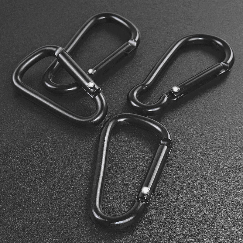 10 stk mini klatring karabinhage sort formet spænde aluminiumslegering låsekrog nøgleringsklemme multiværktøj udendørs træningsudstyr