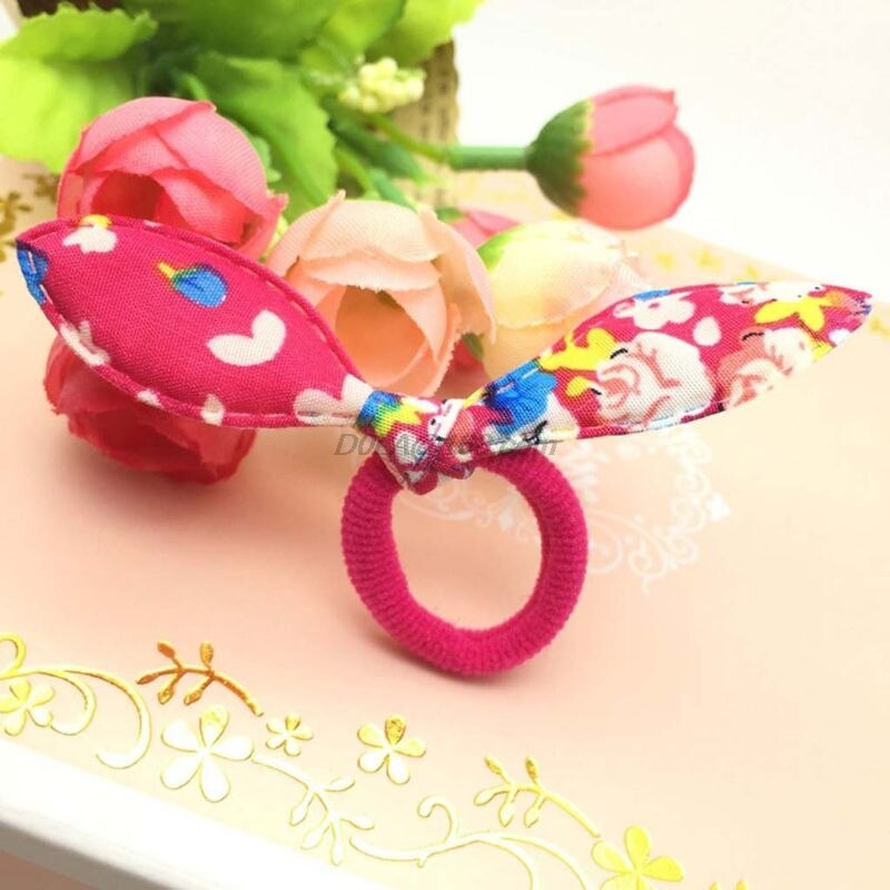 100Stck freundlicher Elastische Haar Band Nette Bogen Kaninchen Ohren Stirnband Haar Saiten