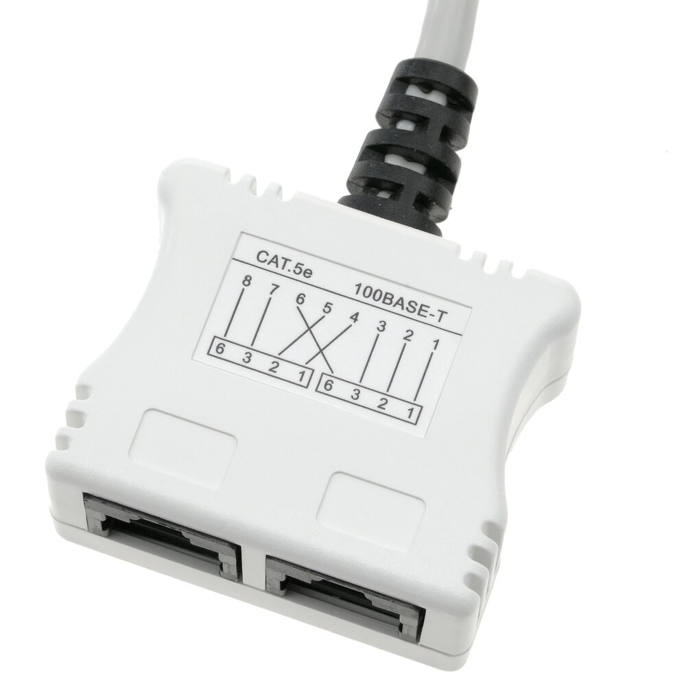 BeMatik - Duplicador RJ45 UTP Cat.5e T-MOD (1 RJ45 macho a 2 RJ45 hembra)