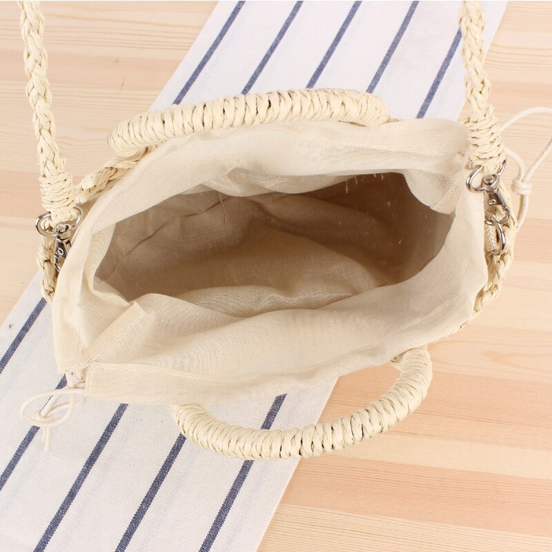 Messenger Bag Handbag Simple Style Popular Semi-circular Straw Woven Bags Beach Hand-woven Bag Female Bags