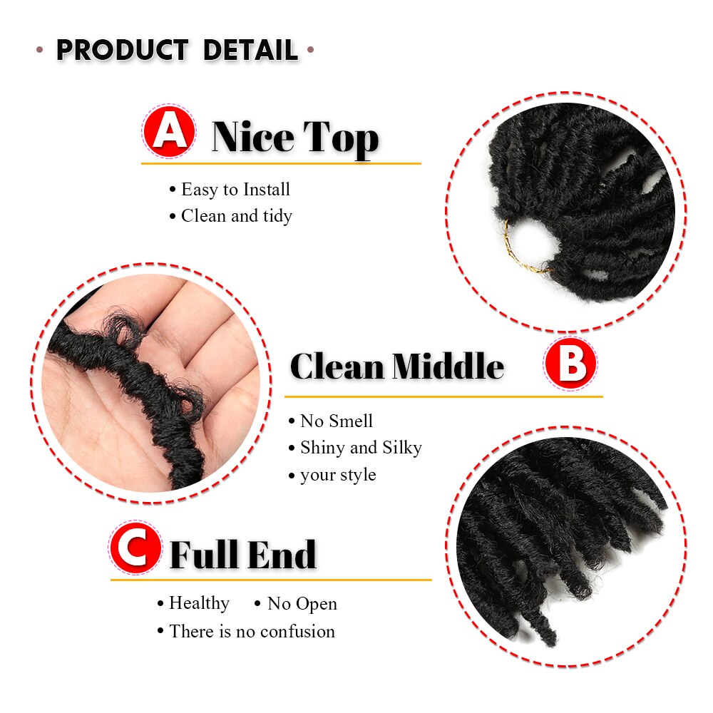 12inches Distressed Butterfly Locs Crochet Braiding Hair Butterfly Bob Locs Pre-twisted Braids For Black Women African American