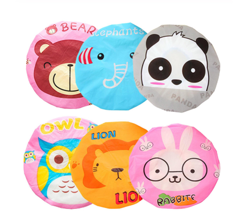 Cartoon dier waterdichte douche bad haarkap herbruikbare kanten elastische band föhn haarstomer