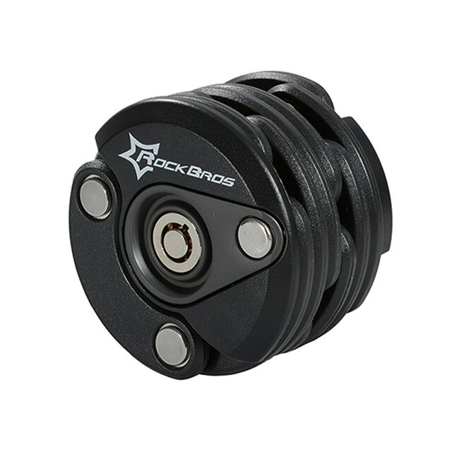 ROCKBROS Password Bike Locks Bicycle Lock Mini High Security Drill Resistant Lock Anti Theft Cylinder MTB Bicycle Accessories: Black round lock