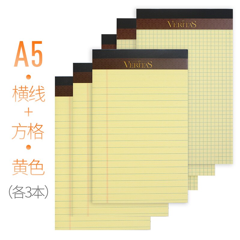 Book Kaisa Vitas writepads American Laptop A4 Writing Pads Tearable Grid Noteboy Notebook Vertical: A5 Yellow Horizontal Line 3   Yellow Grid 3
