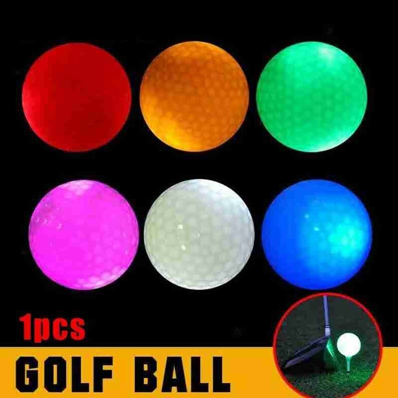 1/2Pcs Led Golfbal Synthetisch Rubber Lichtgevende Golf Willekeurige Kleur Geschikt Voor Nacht Gebruik Outdoor Golf Leveringen led Golfbal