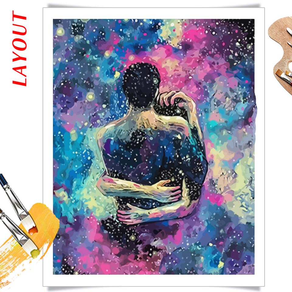 HEIBAGO Ingelijst schilderij op nummers voor volwassenen, 4 stuks boho-stijl, schilderen op nummer voor beginners, doe-het-zelf bloemen