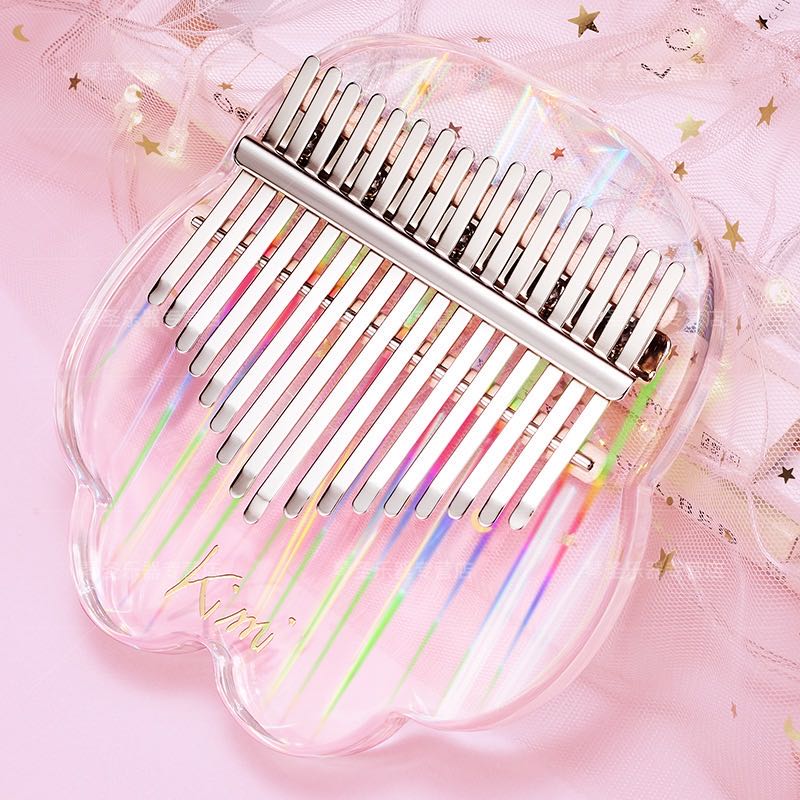 Kimi Rainbow kalimba de 17 teclas, piano de pulgar de cristal transparente, para principiantes, kalimba de colores