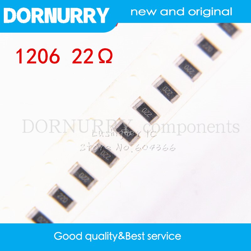 100PCS 1206 SMD Resistor 5% 22 Ohm 220 22ohm DORNURRY