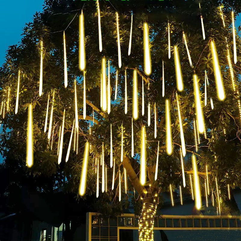 Slinger Fairy Lights String Outdoor Tuinlamp 30/50Cm Led Meteor Douche Licht 8 Tubes Kerst Decor Us/Eu Stekker Straatlantaarn