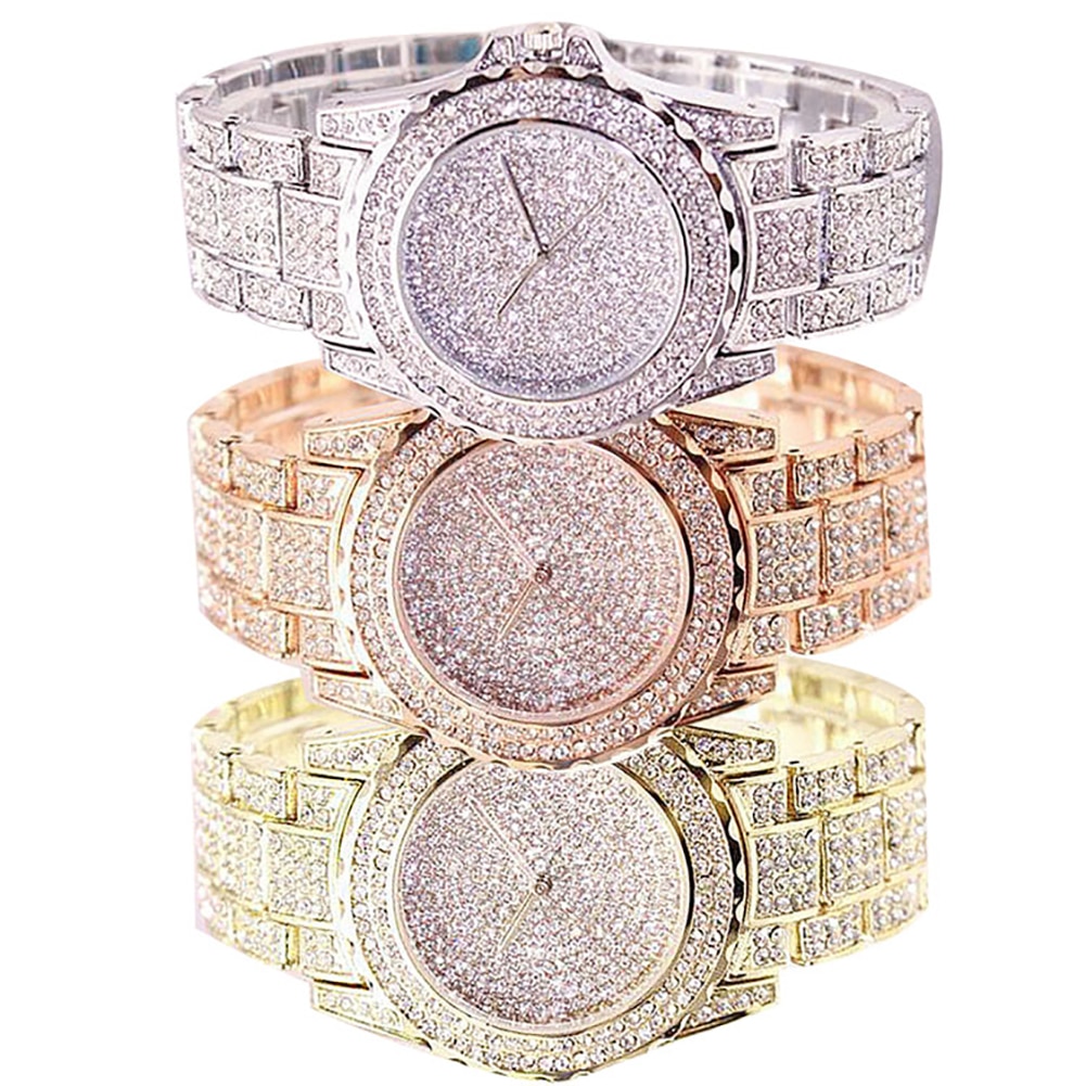 Top mærke kvinder armbånd ure damer elsker læderrem rhinestone quartz armbåndsur luksus quartz ur
