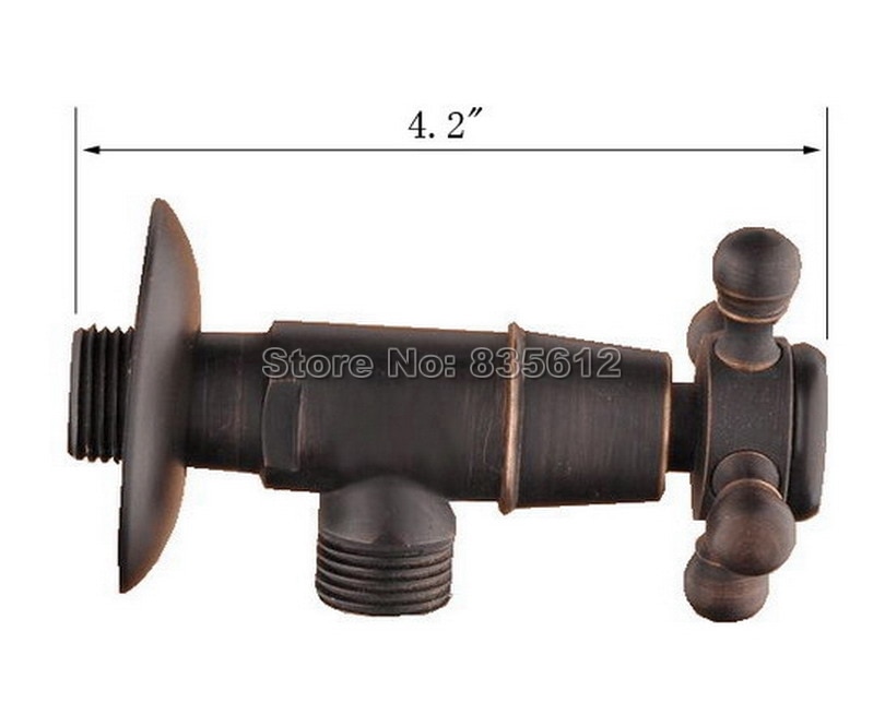 Svart olja gnids brons 1/2 "han  x 1/2 " han mässing badrumsvinkel stoppventil guldfinish fyllningsventiler wav 002