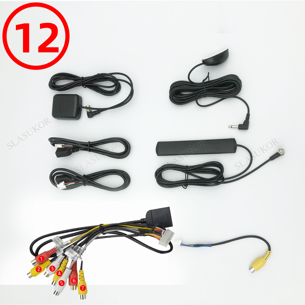 Auto Unit Stereo Draad Kabelboom Compatibel Autoradio Android Interface Mic Rca Usb Audio En Video Kabel Microfoon Adapter: Goud