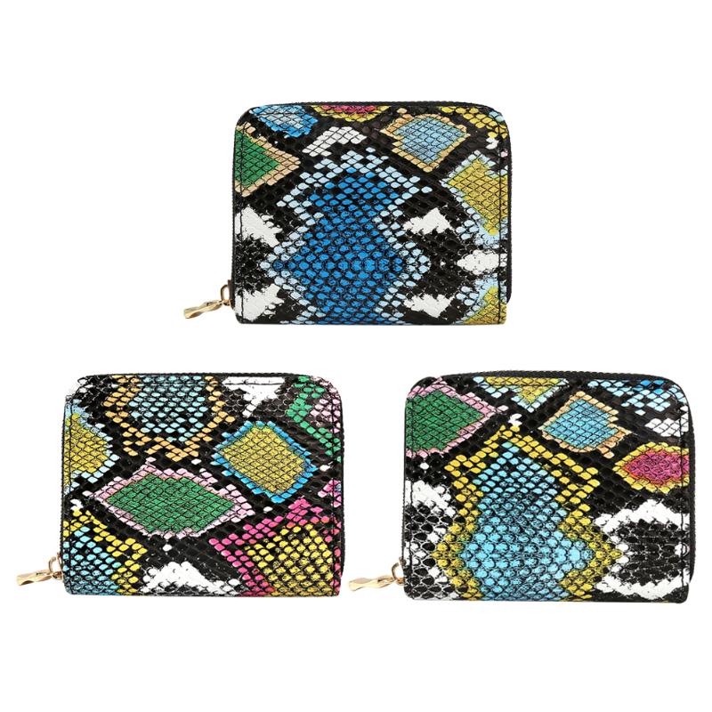 Serpentine Vrouwen Korte Portemonnee Portemonnee Vrouwelijke Toevallige Pu Lederen Mini Clutch Kaart Tassen: Default Title