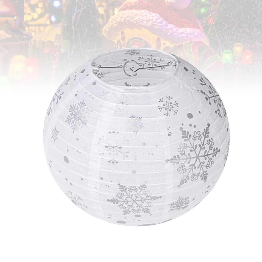1Pc Christmas Snowflake Folding Lantern Paper Lantern Decorative Layout Prop Snowflake Pattern Blue