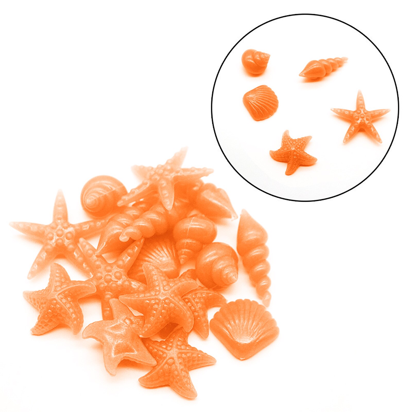 100pcs/set Resin Garden Shell Shaped Outdoor Pebbles Pool Glowing Stones Landscape Luminous Colorful Conch Fish Tank Aquarium