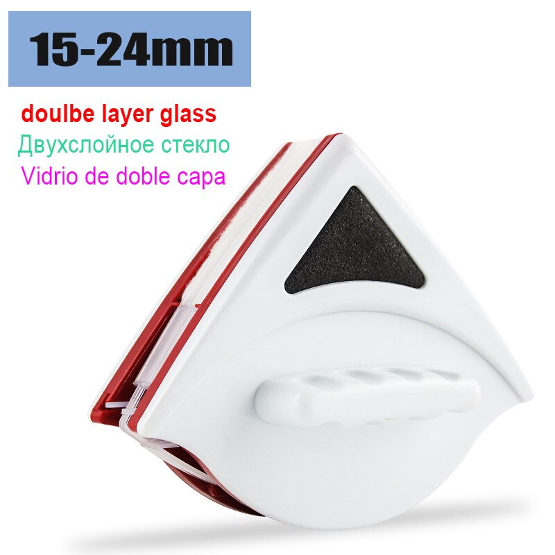 Window Washing Brush Magnetic for Cleaning Scraper Outside Glass Wipers Double-Side Outdoor Pole Squeegee Plate Robot Sponge: 15-24mm