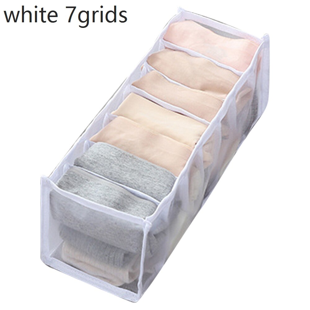 Biancheria intima Deposito scatola Scompartimenti Calzini E Calzettoni reggiseno Mutande Armadio Cassetti Divisori scatola Scatola di Immagazzinaggio Armadio Risparmiare Spazio di Divisori per Cassetti: bianca 7grids