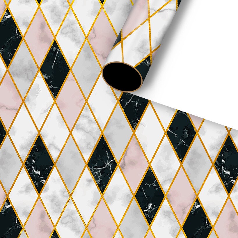 Goud Folie Graniet Textuur Cadeaupapier Marmer Kerst Bruiloft Verjaardag Wijnfles Decoratieve Papier 50*70cm: 1