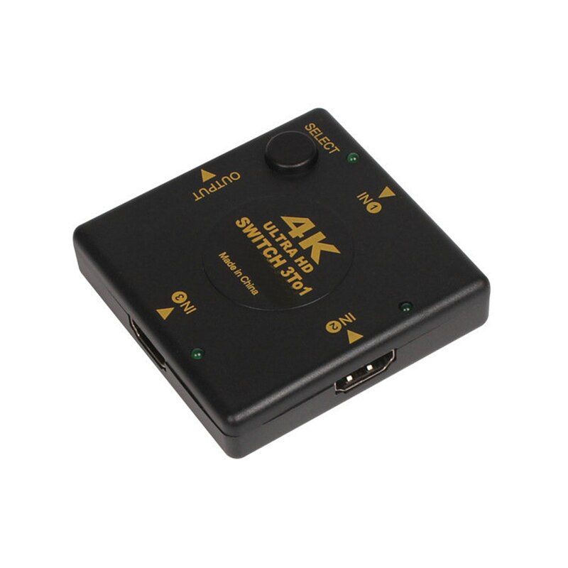AMKLE HDMI Switch 4K * 2K 3D HDMI Splitter Mini 3 Poorten Switcher 3-in-1 -Out HDMI Hub voor DVD HDTV Xbox PS3 PS4 Latptop TV BOX: square
