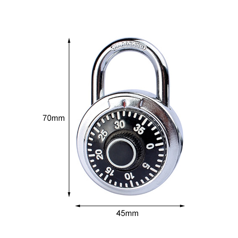 Rotary Keyed Padlock Combination Code Lock Round Digit Dial Gym Locker Luggage Suitcase Security Locks Drawer Cabinet Swing Lock