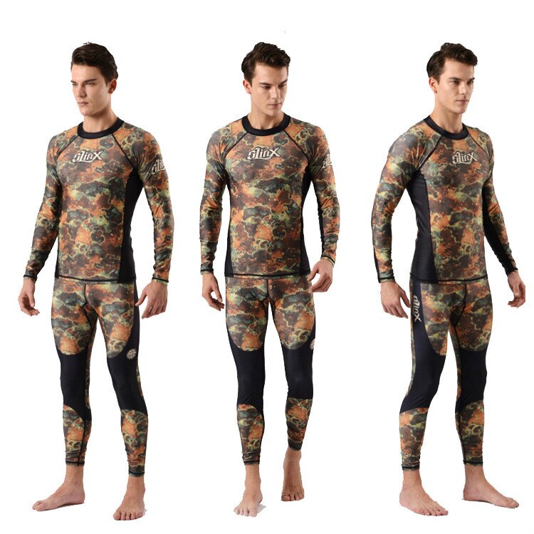 Diving Suit High Stretch Sunscreen Unisex Camouflage Snorkeling Set Lycra Material Swimming Surfing Sportswear Suit