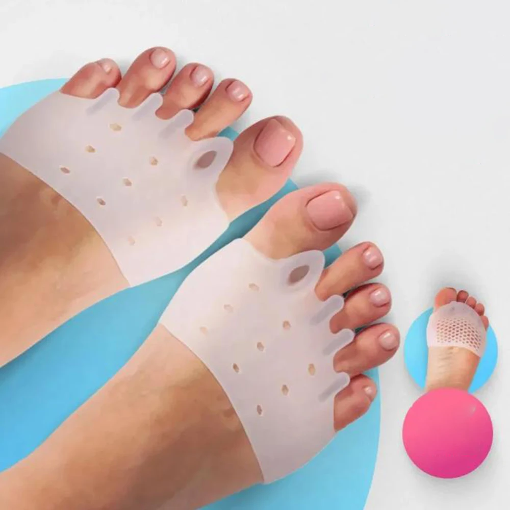1pc silikon hallux valgus-korrigerer for tåseparator forfotputer avlastende innleggssåler forebygging av føtter