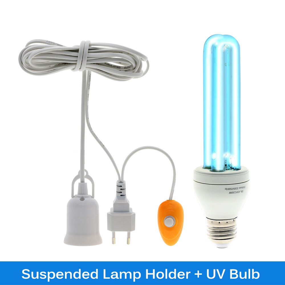E27 UVC Germicidal Ultraviolet UV Light Tube Ozone Sterilizer Bulb 20W Disinfection Lamp Household Cleaning Light: Type 2