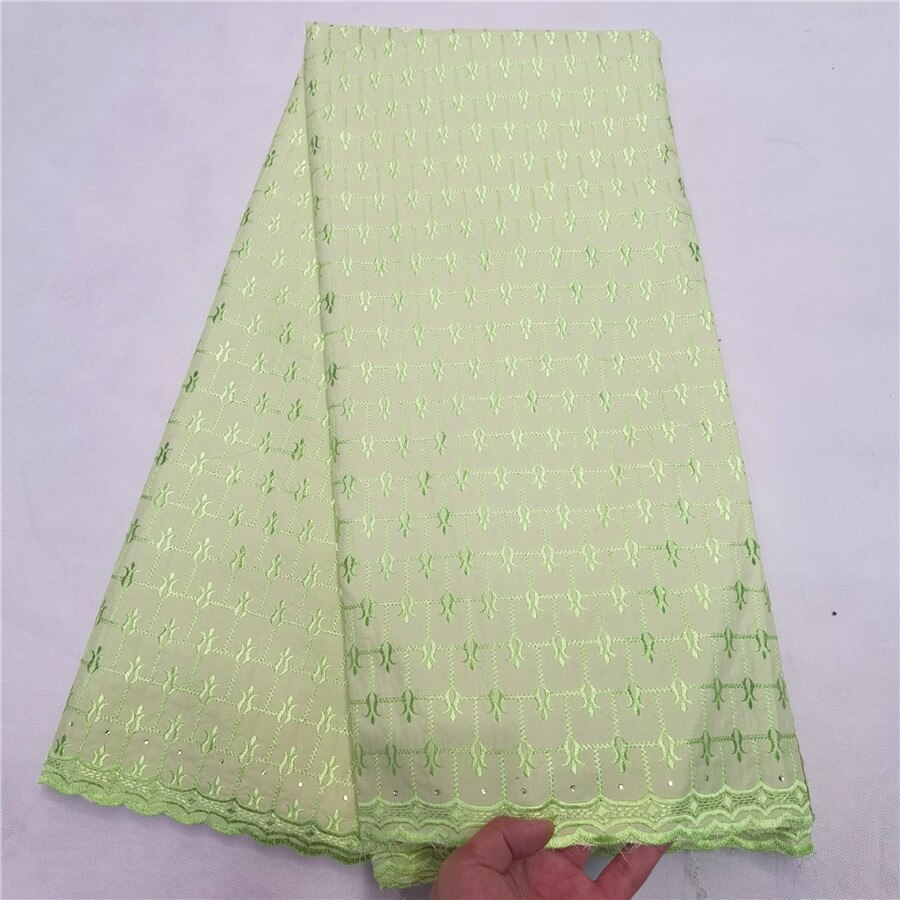 Zwitserse Kant Stof Satijn 100% Katoen Borduren Afrikaanse Katoen Stoffen Zwitserse Voile Kant Populaire Dubai Stijl 5 Yards: 12