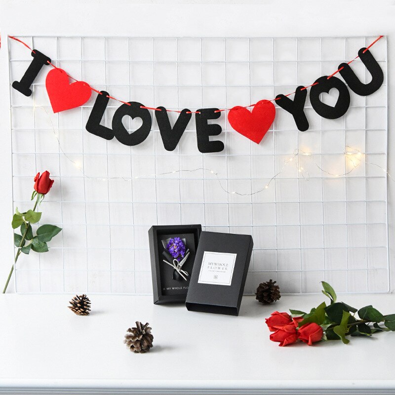Banderole en papier 1 ensemble | Banderole, je t'aime, drapeau fanion, bannière pour mariage, fournitures pour amants, décoration joyeux valentin