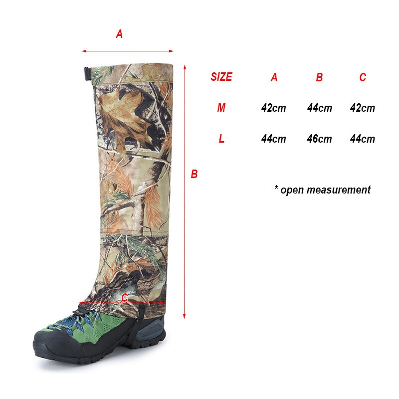 Männer Frauen Camping Wandern Klettern Wasserdichte Schnee Leggings Gamaschen draussen Tarnung Wandern Skifahren Radfahren Beinlinge Abdeckungen