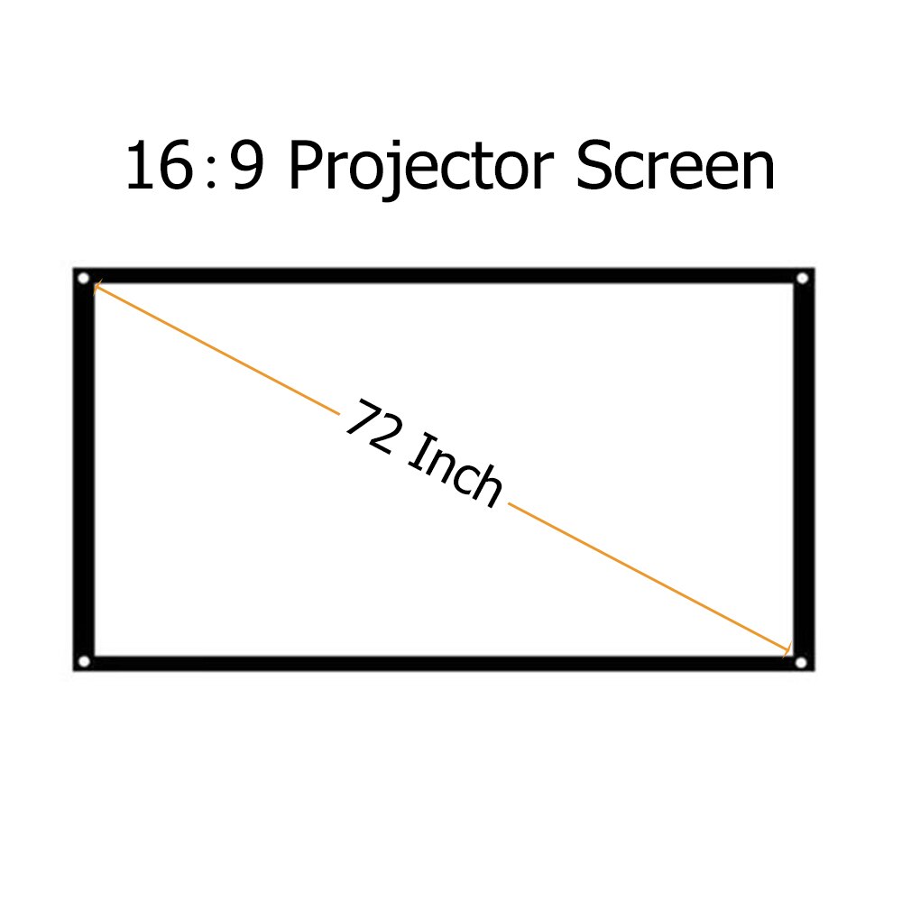 60-150 Inch Studio Video Photo Projector Screen 16:9 HD Projection Screen Anti-Crease Rear Front Projection Movie Screen Outdoor: 72 Inch