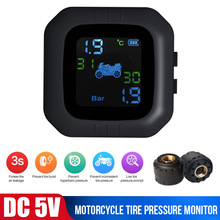 LCD Motorcycle Tpms Alarm Moto External Sensors Wireless Tyre Pressure Monitor System USB Bluetooth Mobile Phone APP Detection