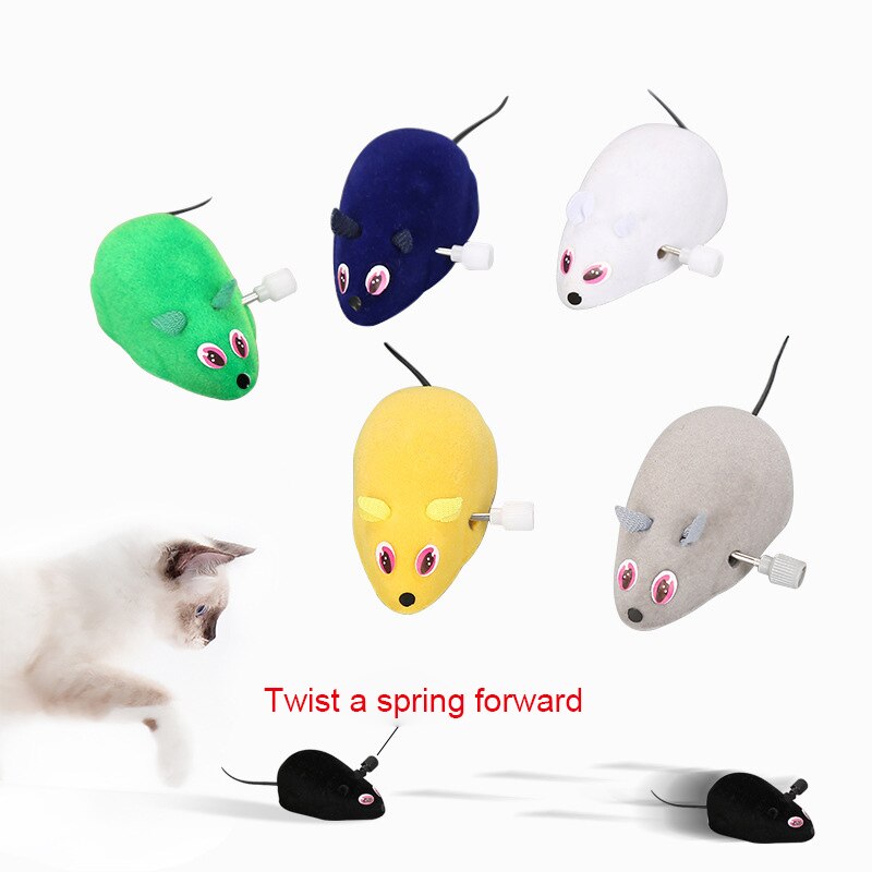 4 styles chat auto-excité jouet horloge souris fonctionne automatiquement flocage horloge souris mécanique mouvement Rat accessoires pour animaux de compagnie