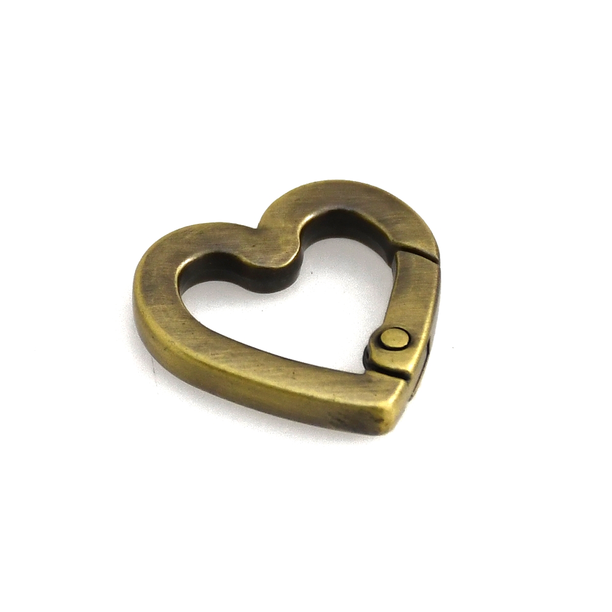 1pcs Metal Heart Shape Ring Openable Keyring Leather Craft Bag Belt Strap Buckle Trigger Snap Clasp Clip Connector Accessory: 3# / antique silver