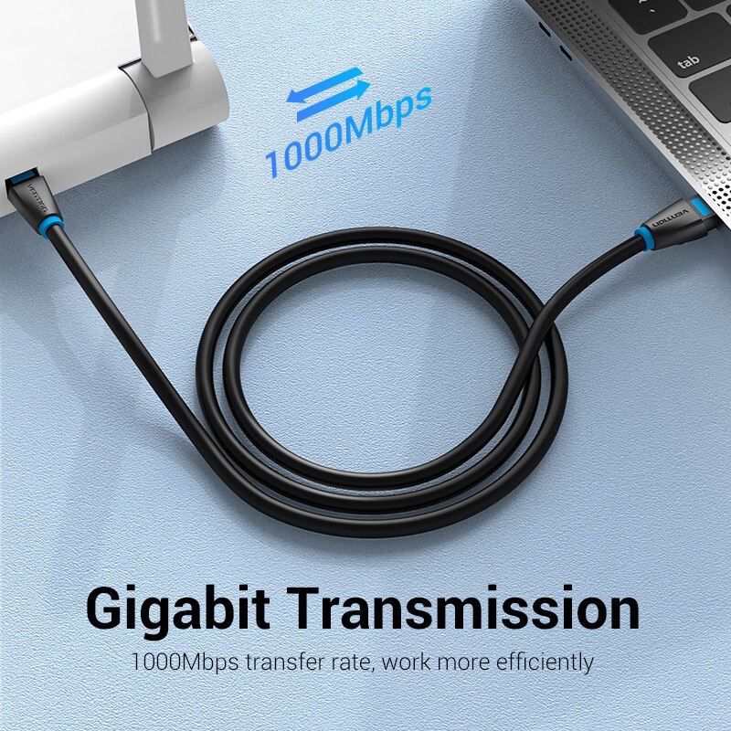 Cable Ethernet Vention Cat6 Lan Cable de conexión de red UTP RJ45 10m 50m para PS PC enrutador de módem de Internet Cable Ethernet Cat 6