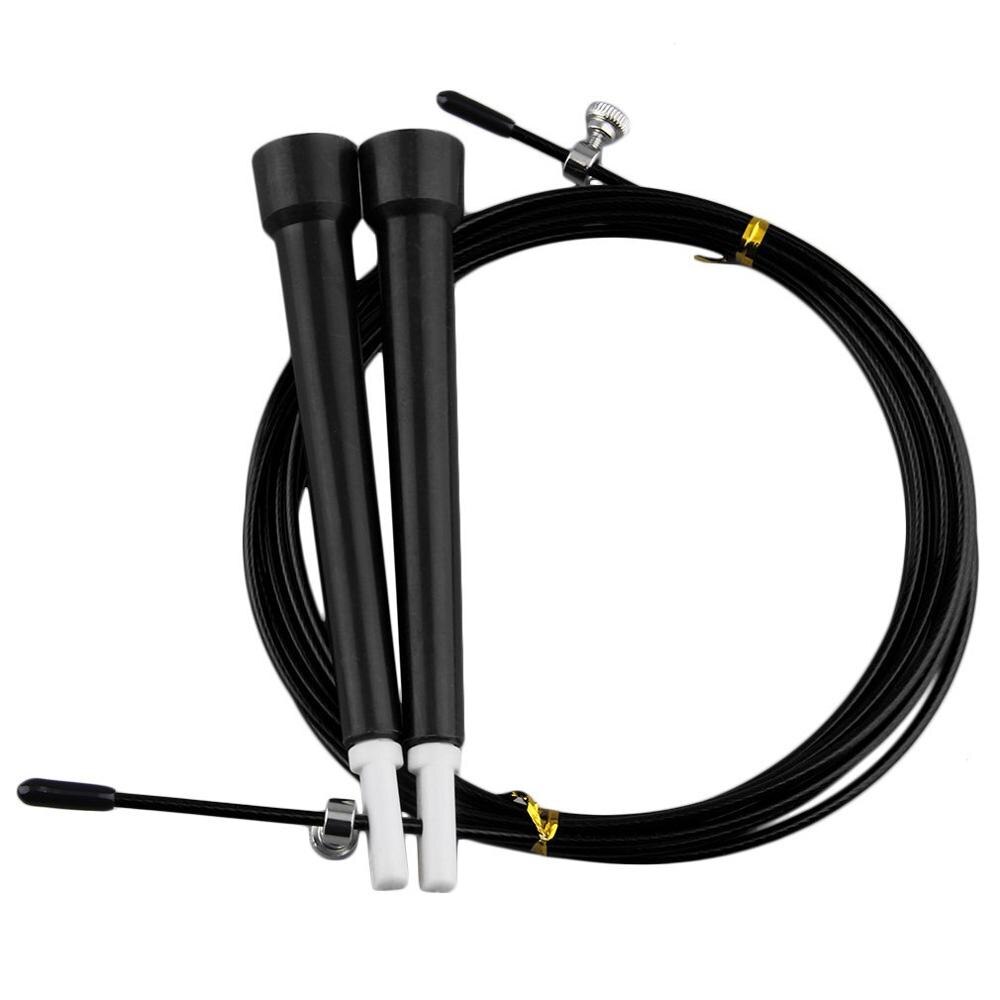 Jump Skipping Ropes Cable Steel Wire Adjustable Fast Speed ABS Handle Flexible Jump Ropes Crossfit Training Boxing Sports Exerci: black