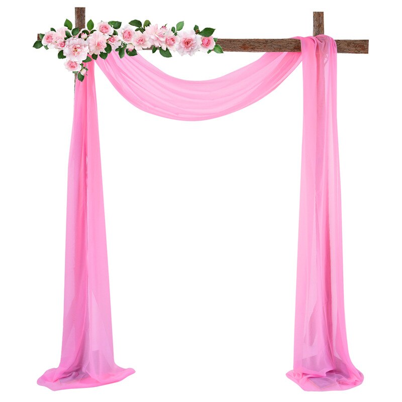 Tela de gasa transparente para decoración de boda, rollo de tul de 70x550CM para decoración de arco de boda, DIY, paneles de , suministros para eventos colgantes: Rosa