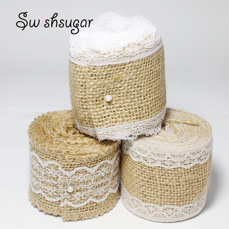 2 metros de juta natural hessian serapilheira laço fita rústico casamento belting cinta buquê acessórios