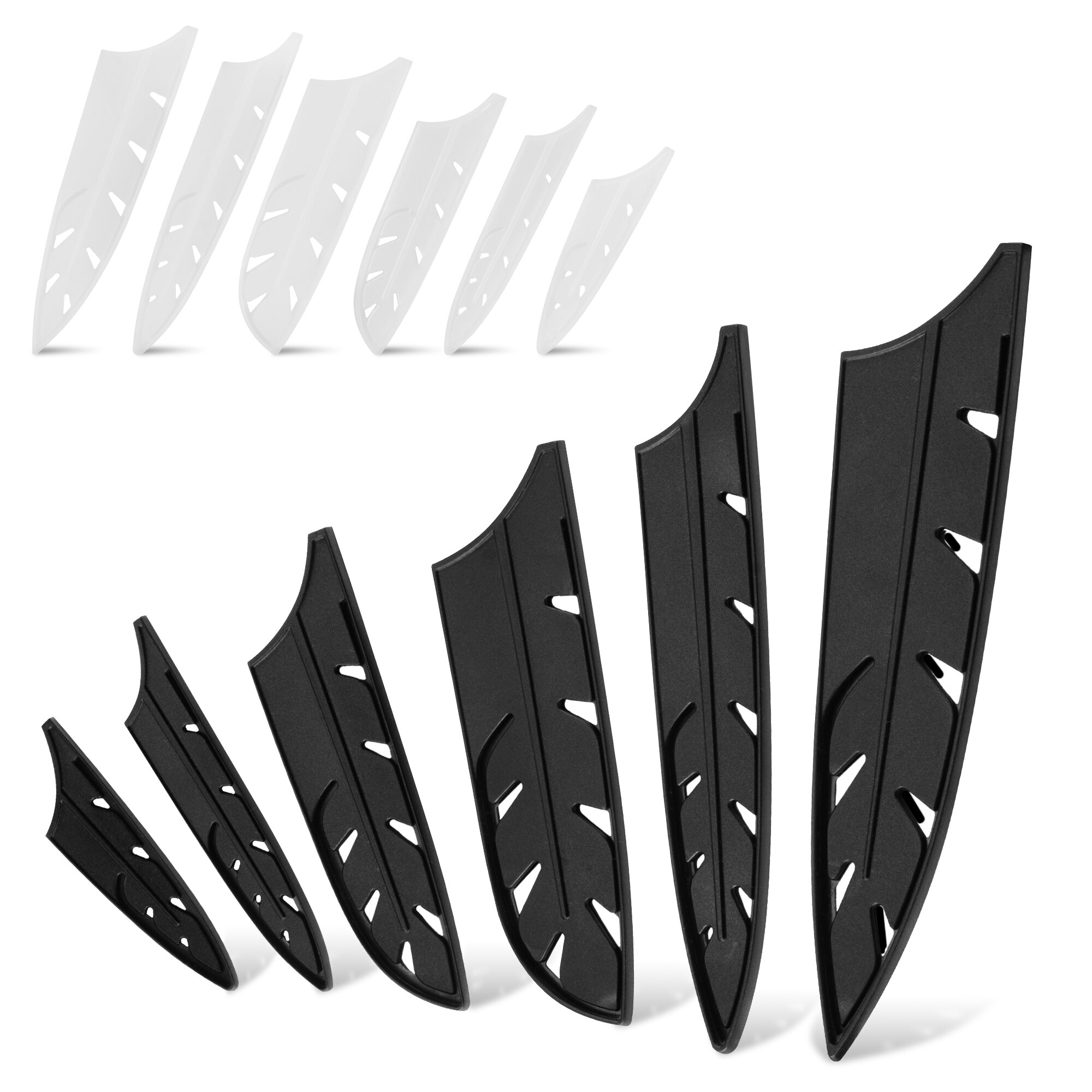 Knives Cover Non-toxic Food Safe Kitchen Knife Covers BPA-free Universal Protect Blade Sheath Edge Guards Case for Chef Knives: 12pcs