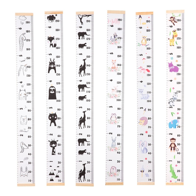 Props Wooden Wall Hanging Baby Height Measure Ruler Wall Sticker Decorative Child Kids Growth Chart for Bedroom Home Decoration