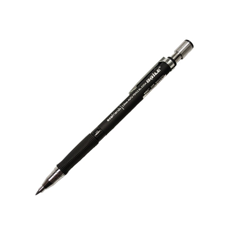 Lápiz mecánico de punta de escritura de 2,0mm, lápiz de plomo reemplazable para estudiantes, escuela y oficina: Black pencil