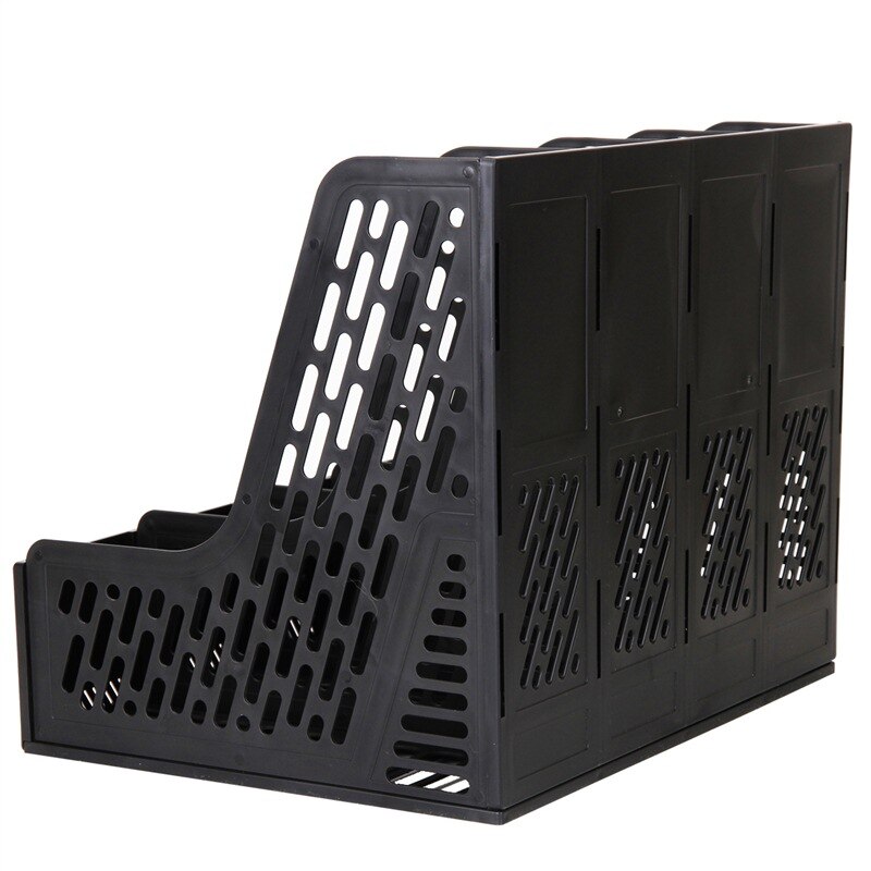 Deli Four-joint Openwork Desktop File Box Four Columns with Label Stable File Tray Desk Organizer Office School Supplies