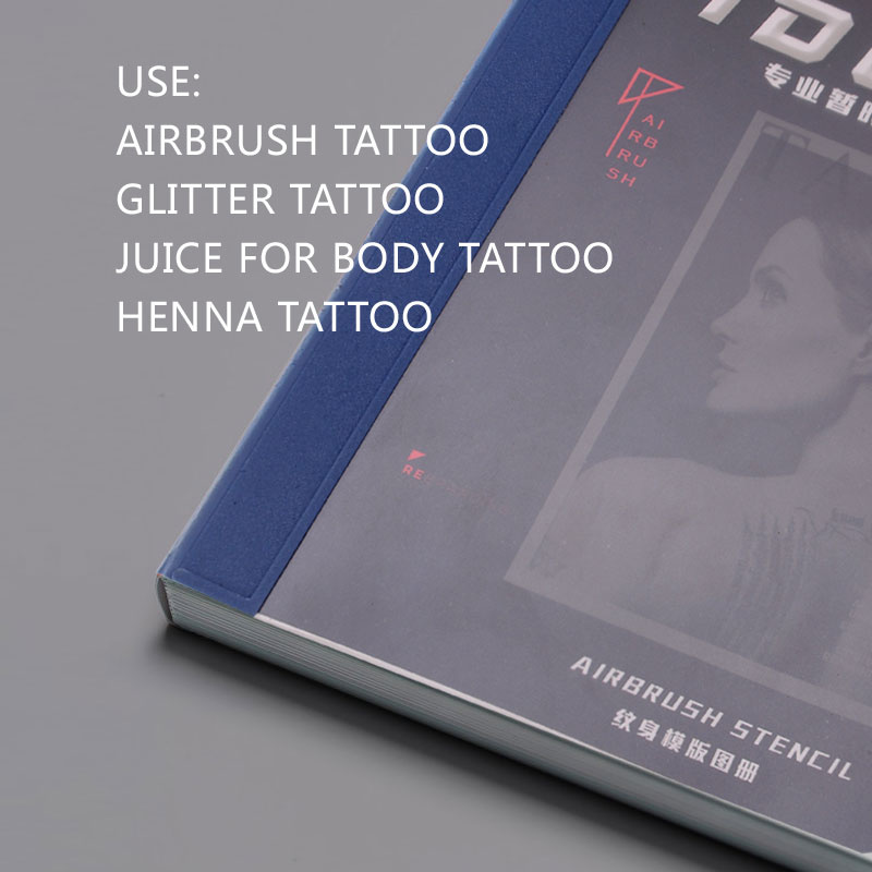 Plantillas de tatuaje en aerosol, pintura de arte corporal para maquillaje temporal con aerógrafo, patrón de brazo de 75 Flores, cuaderno de plantillas de tatuaje al por mayor-7