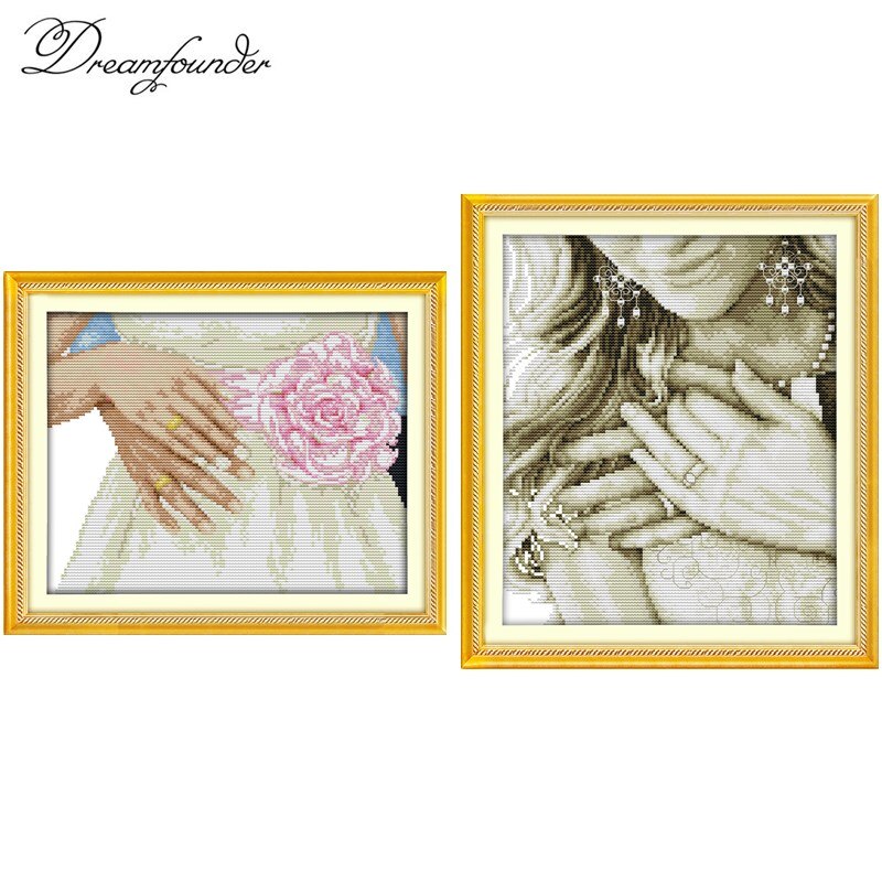 Anello di Nozze Punto Croce kit Persone Amanti 18ct 14ct 11ct Conteggio Stampato Tela di Cucitura Del Ricamo Fai da Te Cucito a Mano