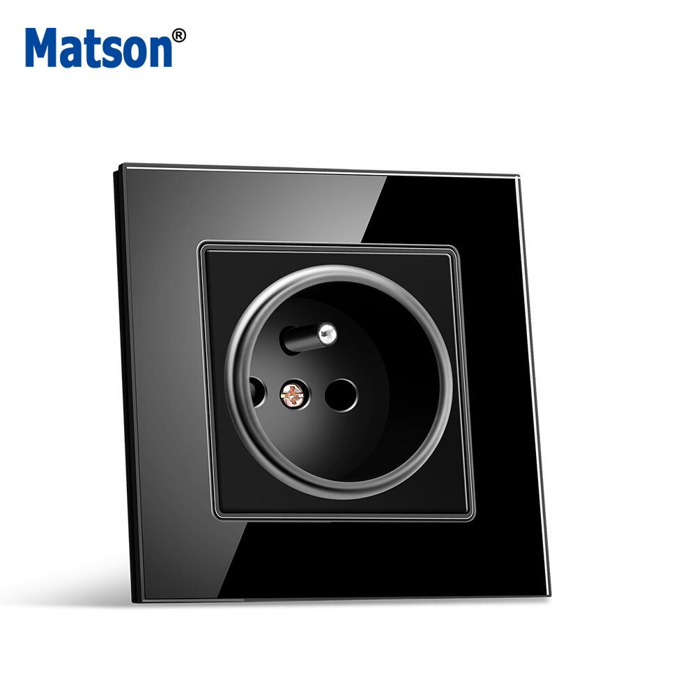 Stopcontact, 16A Eu Standaard Stopcontact Stopcontact 86*86Mm White Crystal Glass Panel Plug Geaard AC110-250V